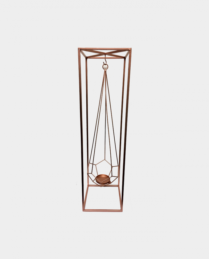 Modern elegant geometric candle lantern