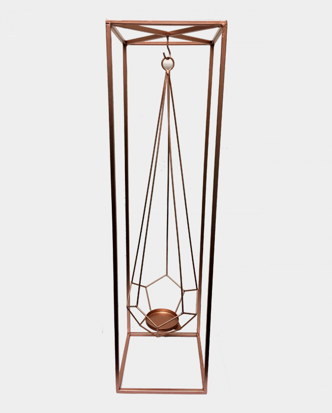Modern elegant geometric candle lantern