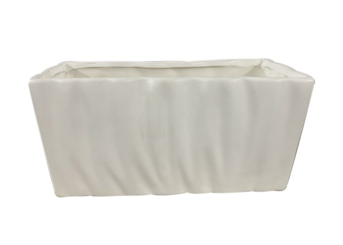Luxe White Ceramic Rectangular Vase