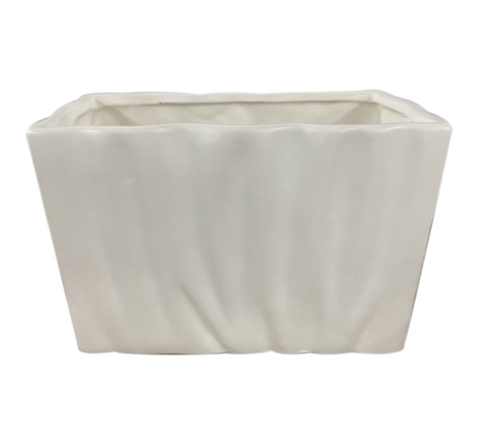 Luxe Small White Ceramic Rectangular Vase
